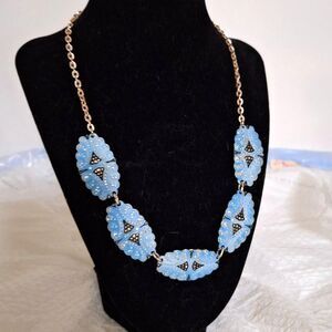 A Vintage Medallion Women's Panel Necklace W Germany Metallic Cottage Core